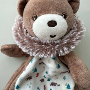 GASTON KALOO BEAR FLAT ComfortBLANKET FRANCE LES FILOO BROWN ESKIMO FIR PATTERN